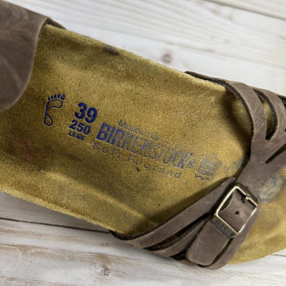 Birkenstock Bali Ankle Strap Sandals Womens Size 39 US Size 8-8.5 Brown Leather - Picture 9 of 9
